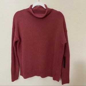 TAHARI Dusty Rose Cotton Blend Mock Neck Sweater M